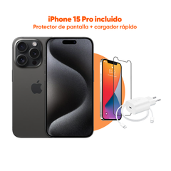 iPhone 15 Pro (eSIM) | 128 GB | Titanio Negro | 2 Años de Garantía - Refurbee.es