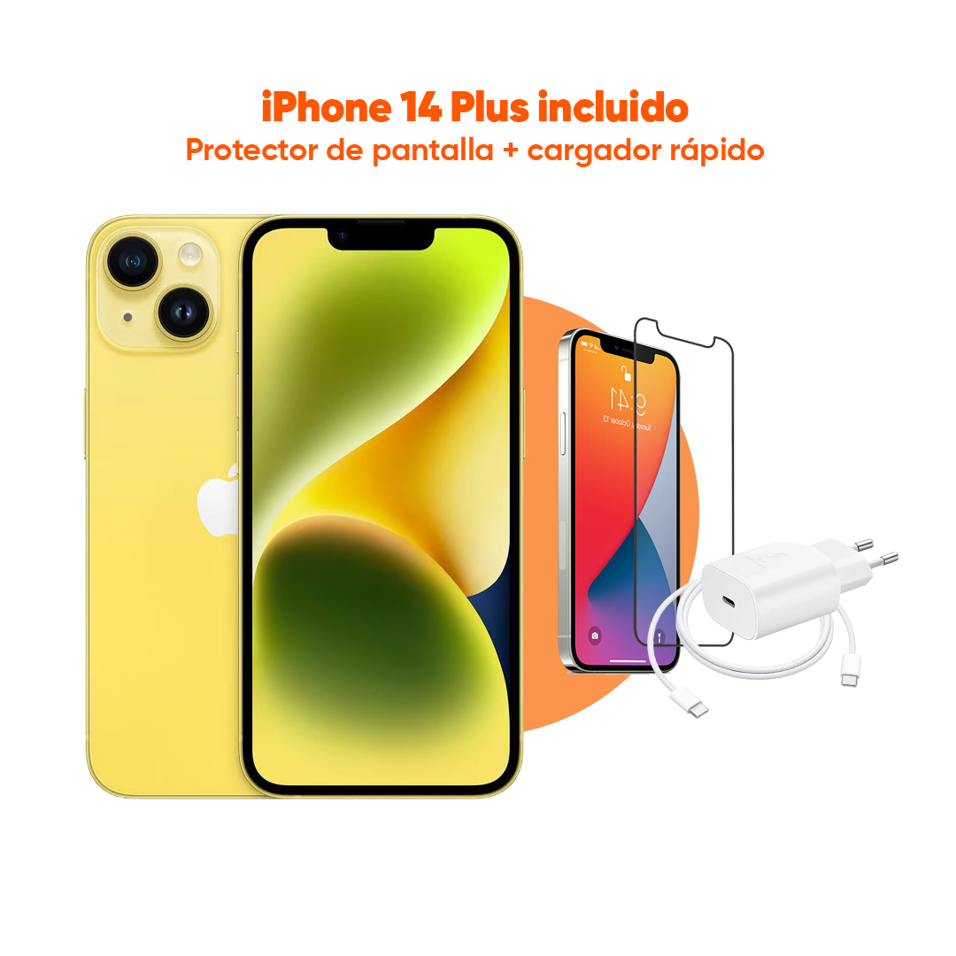 iPhone 14 Plus (eSIM) | 128 GB | Amarillo | 2 Años de Garantía - Refurbee.es