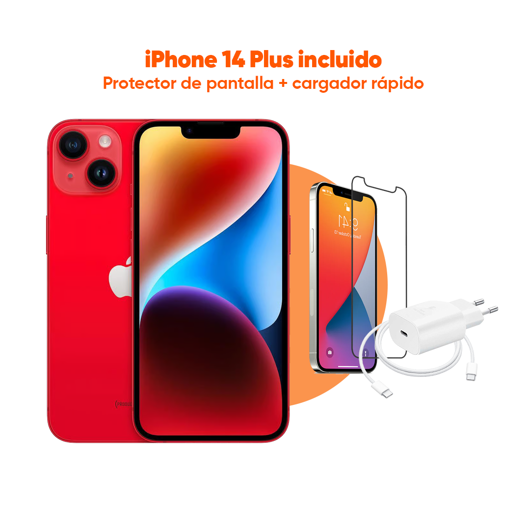 iPhone 14 Plus (eSIM) | 128 GB | Rojo | 2 Años de Garantía - Refurbee.es