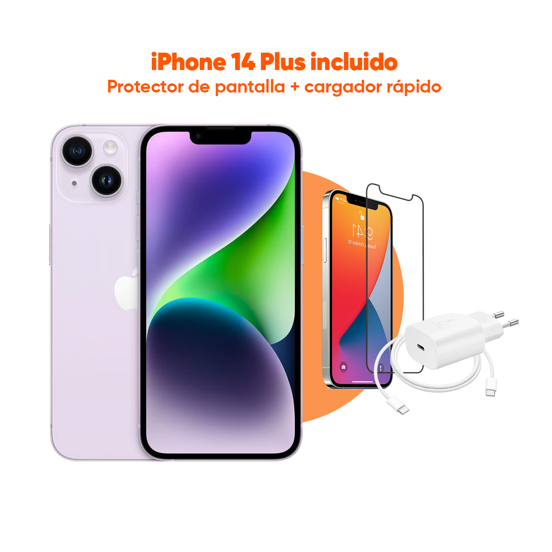 iPhone 14 Plus (eSIM) | 128 GB | Púrpura | 2 Años de Garantía - Refurbee.es