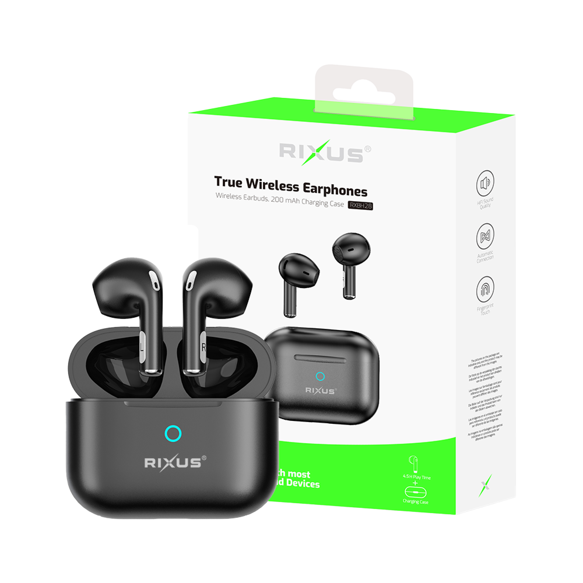 Rixus RXBH28 HIFI Sound Earbuds Auriculares Inalámbricos - Negro - Refurbee.es