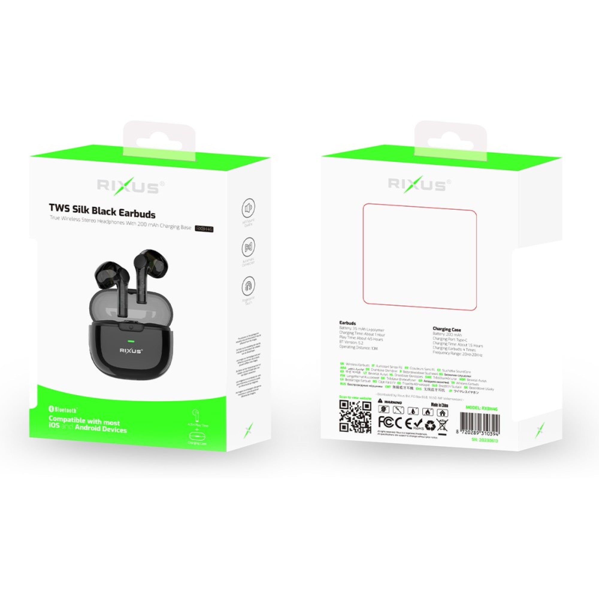 Rixus RXBH46 Auriculares Inalámbricos - Negro - Refurbee.es