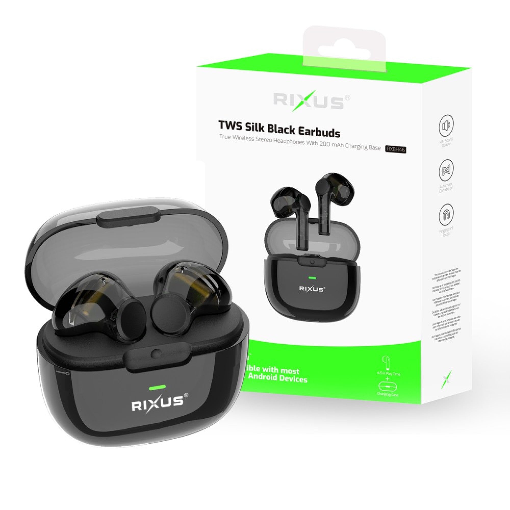 Rixus RXBH46 Auriculares Inalámbricos - Negro - Refurbee.es