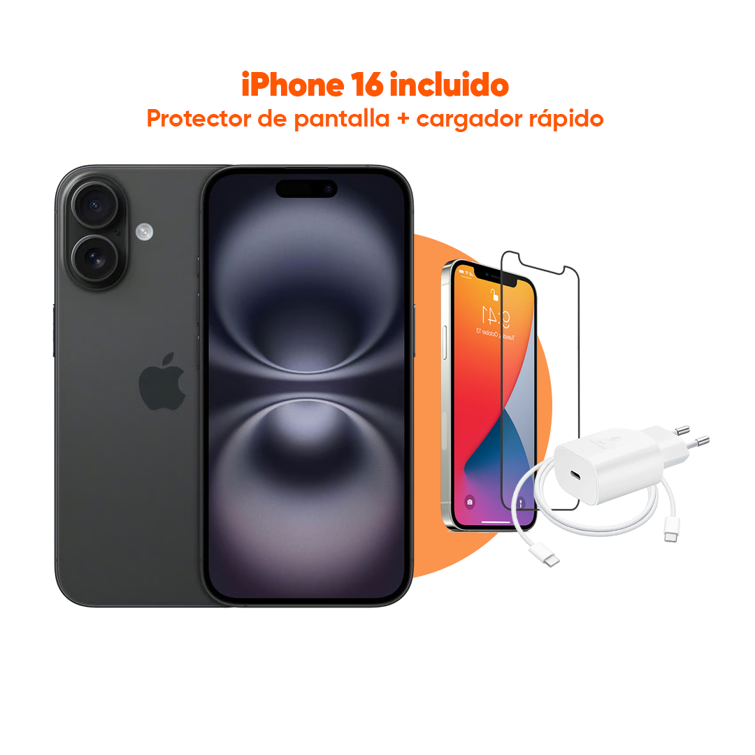 iPhone 16 (eSIM) | 128 GB | Negro | 2 Años de Garantía - Refurbee.es